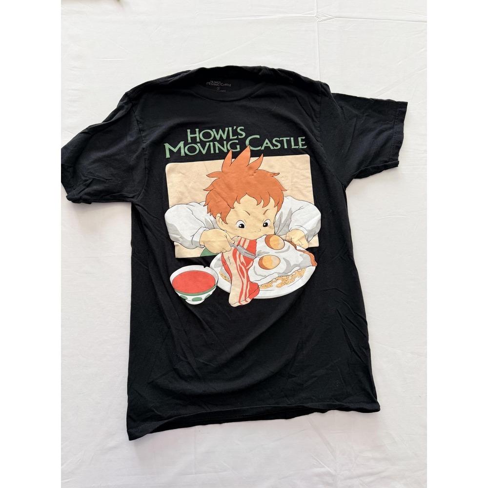 Hot Topic Shirt Juniors Small Black Howl's Moving Castle Anime Graphic Tee